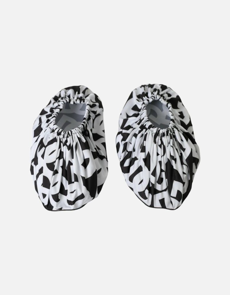 Logo Print Slip On Shoes - Nylon Material Rubber Sole Women -