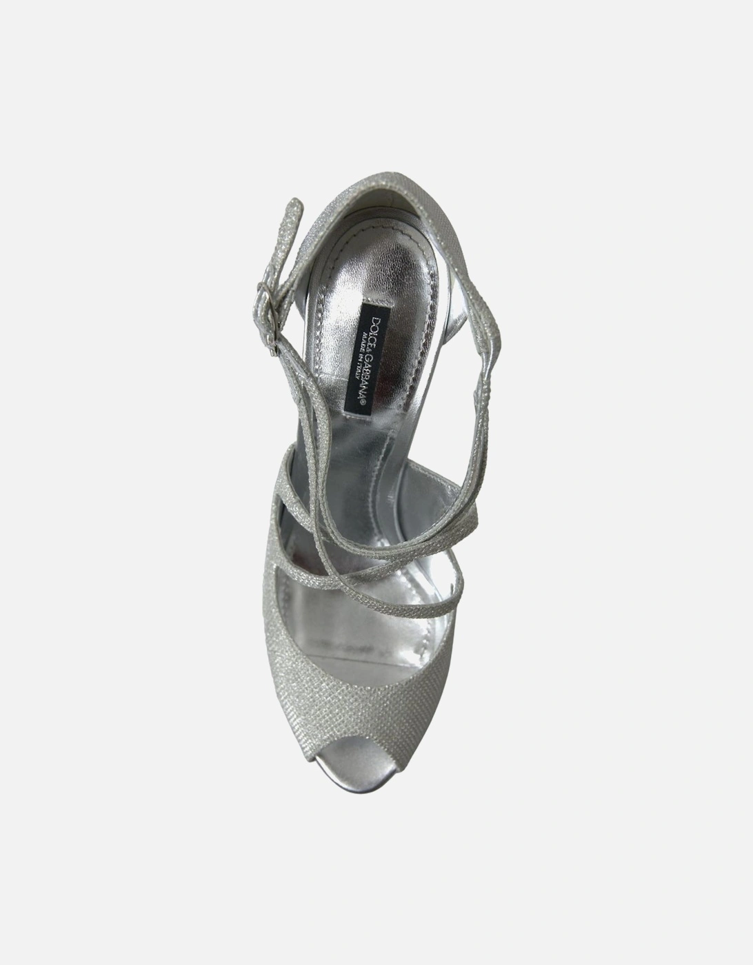 ilver Glitter PeepToe Heel Women - Silver Sandals