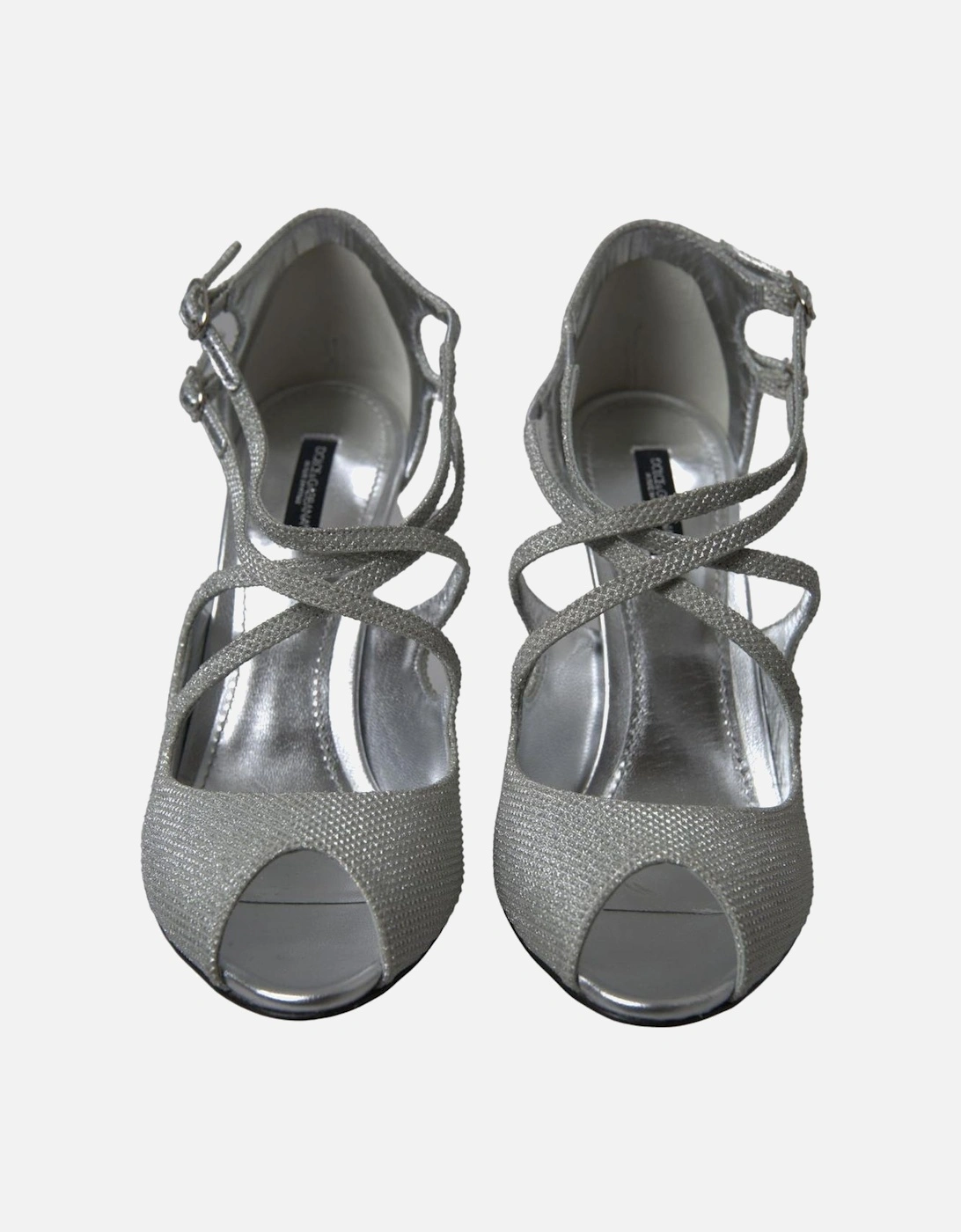 ilver Glitter PeepToe Heel Women - Silver Sandals