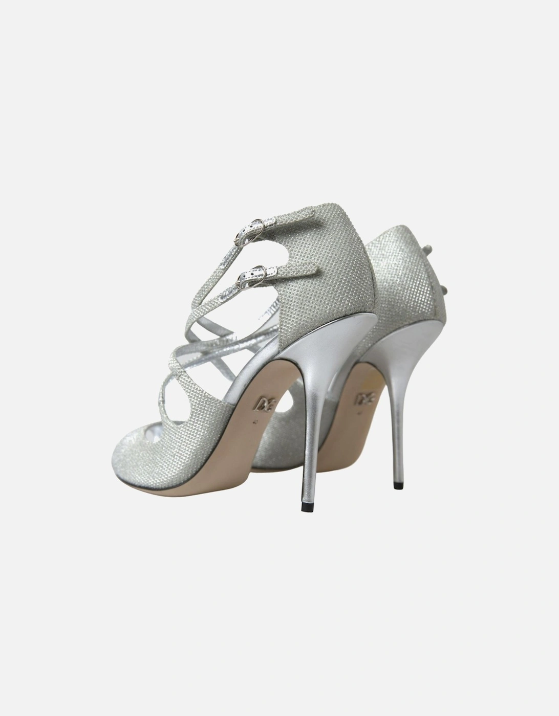 ilver Glitter PeepToe Heel Women - Silver Sandals