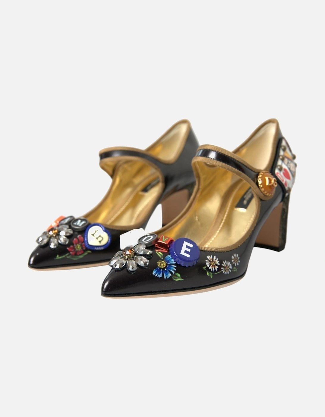 Embellished Mary Jane Pumps Heels Shoes Women - Black