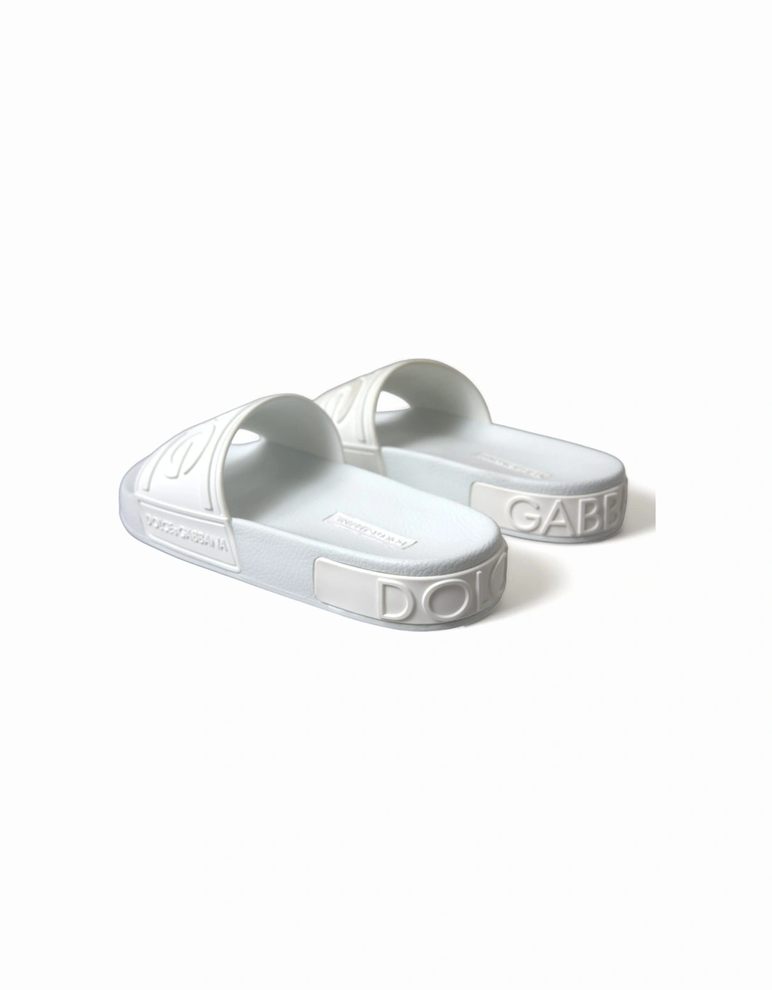 DG Embossed Logo Slides Women - White Sandals