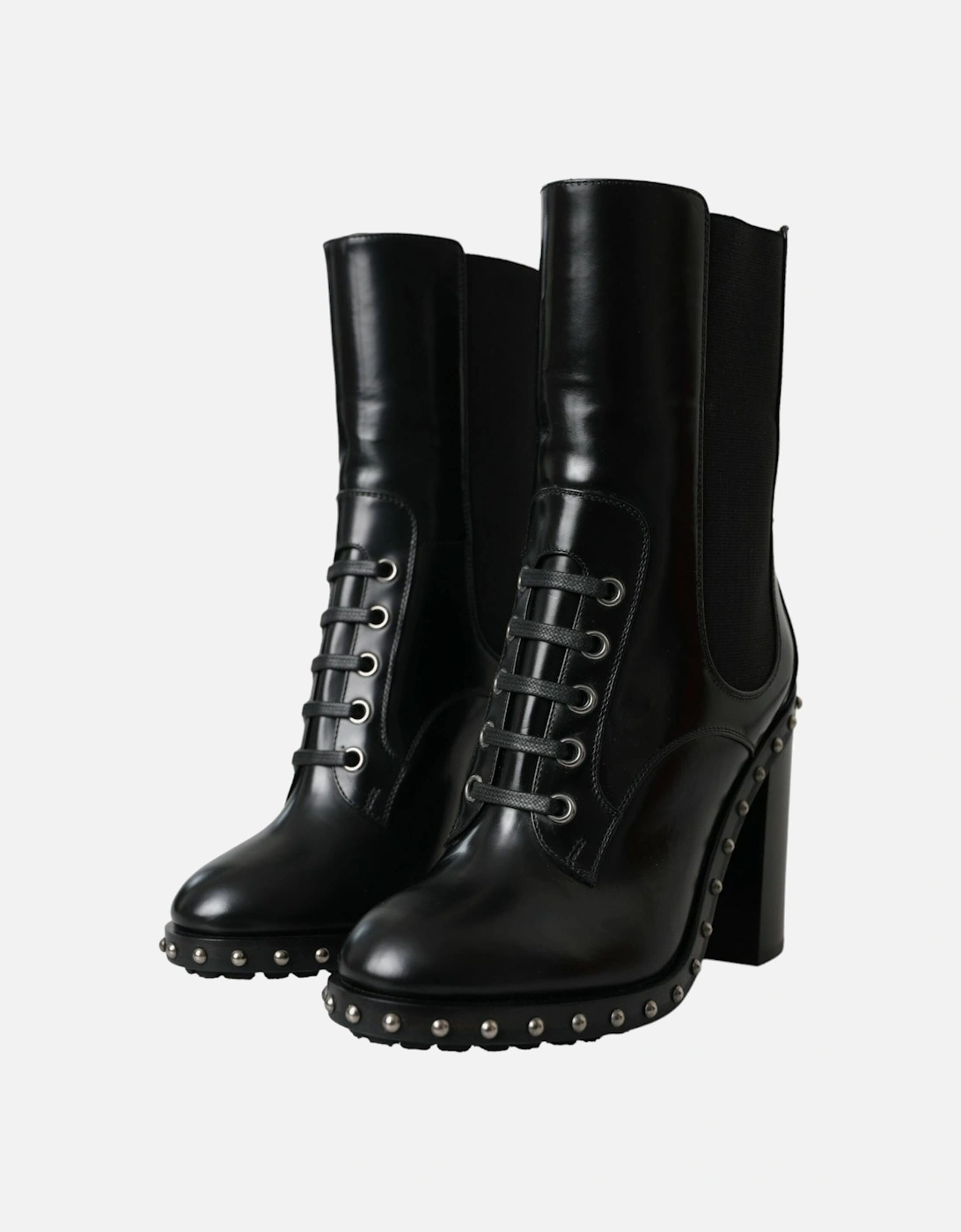 Embellished Lace-Up High Boots Women - Black