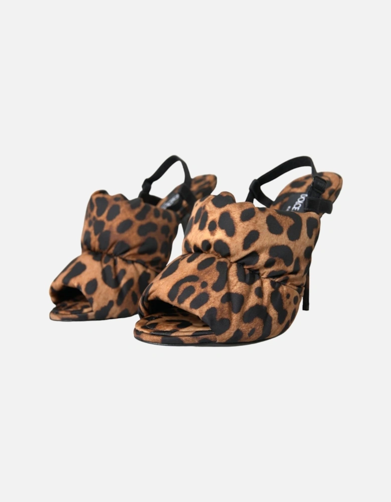 Leopard Slingback Heel Sandals Women - Brown