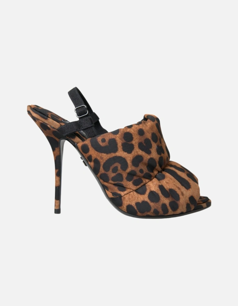 Leopard Slingback Heel Sandals Women - Brown