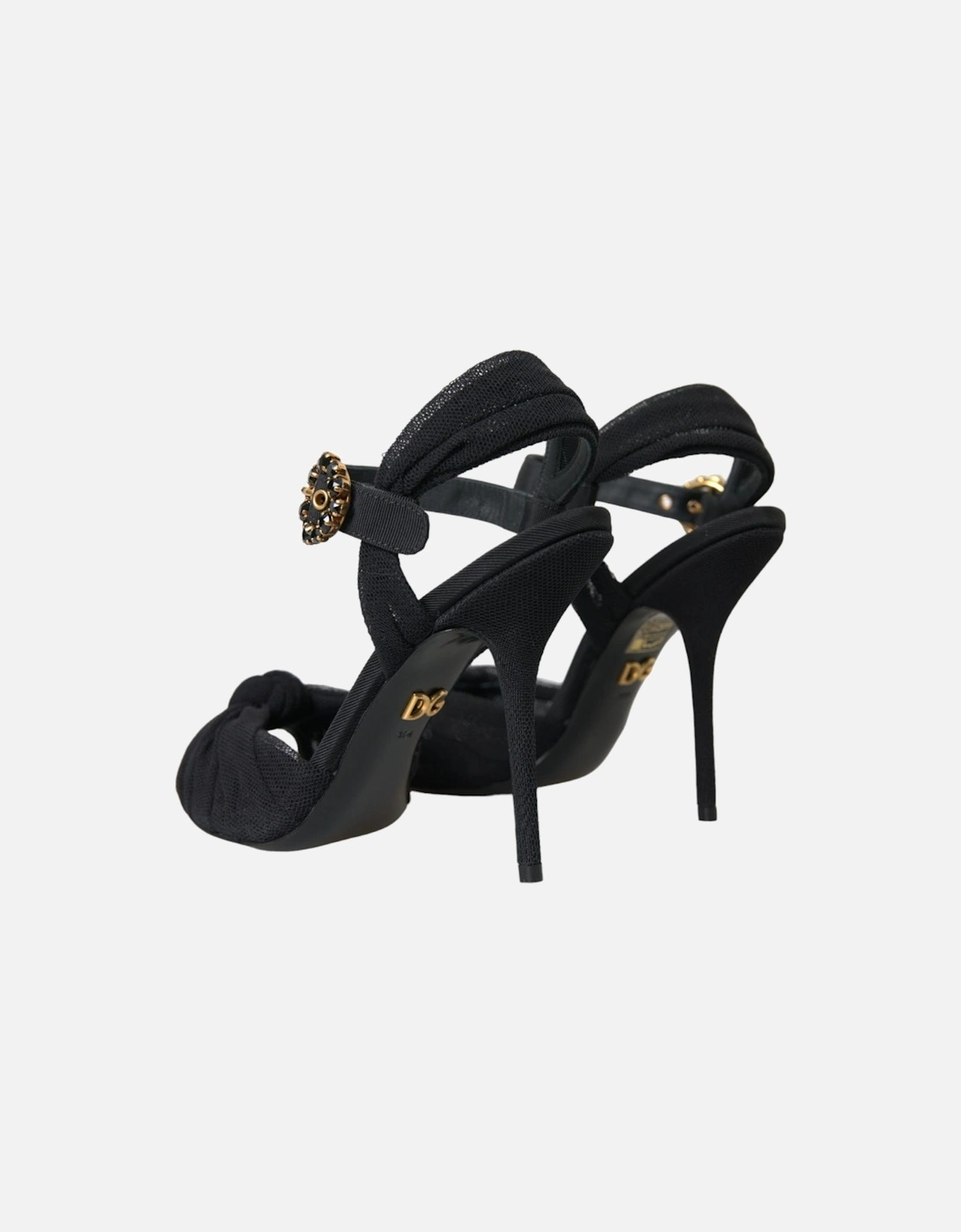 Embellished Ankle Strap Heel Sandals Women - Black