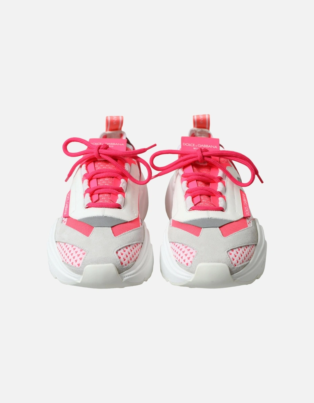 Chunky Sole Multicolor Sneakers with Lace-up Closure and Logo Details