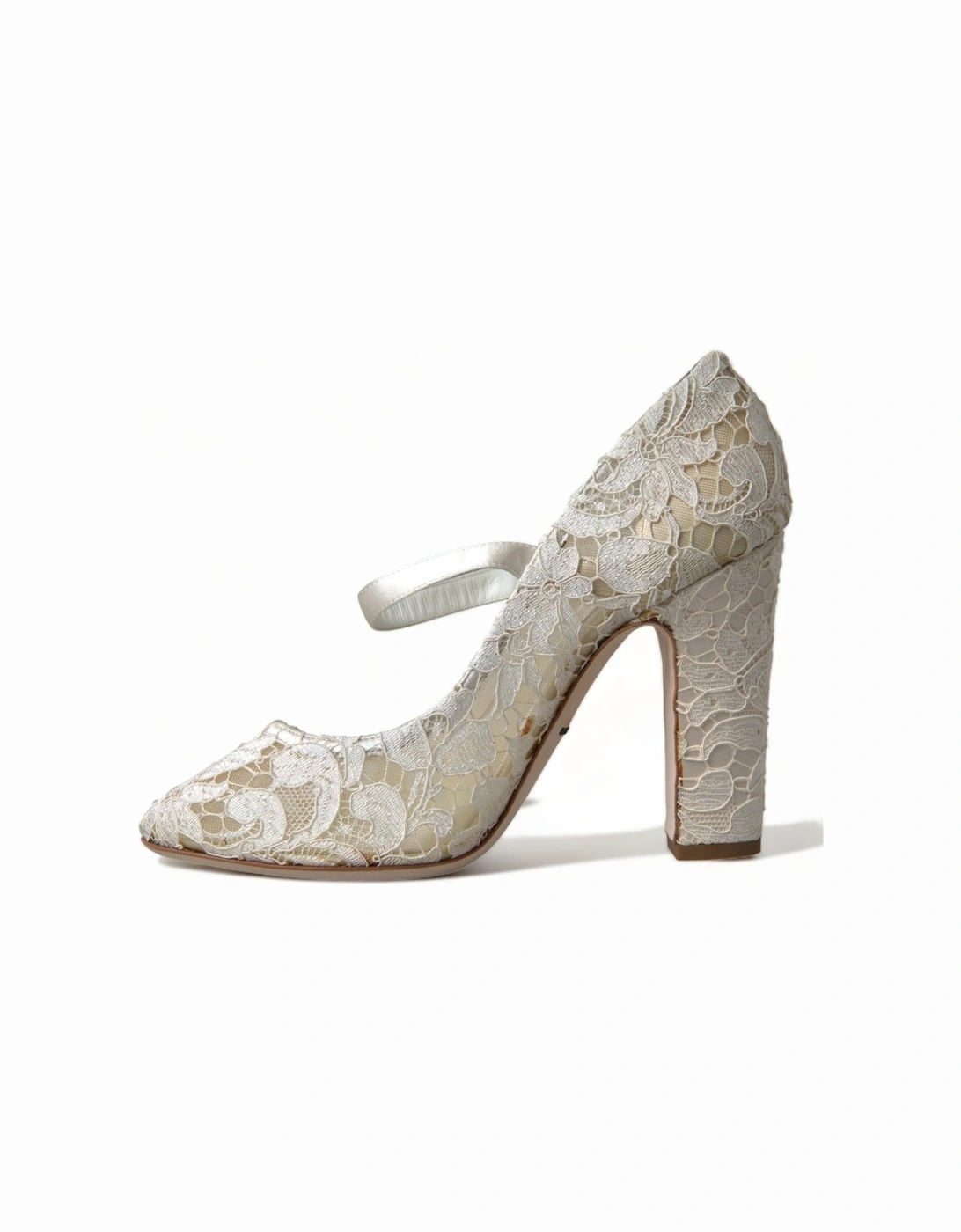 Lace Pumps Floral Style Women - Cream Sandals