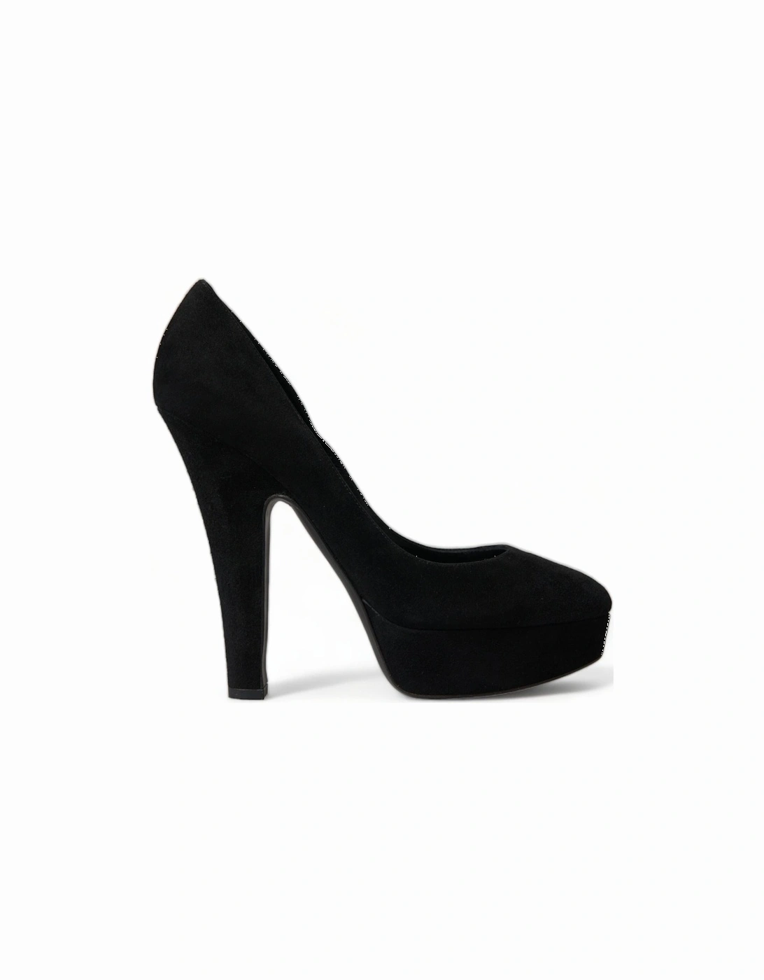 Platform Heels Suede Style Pumps Women - Black Sandals, 7 of 6