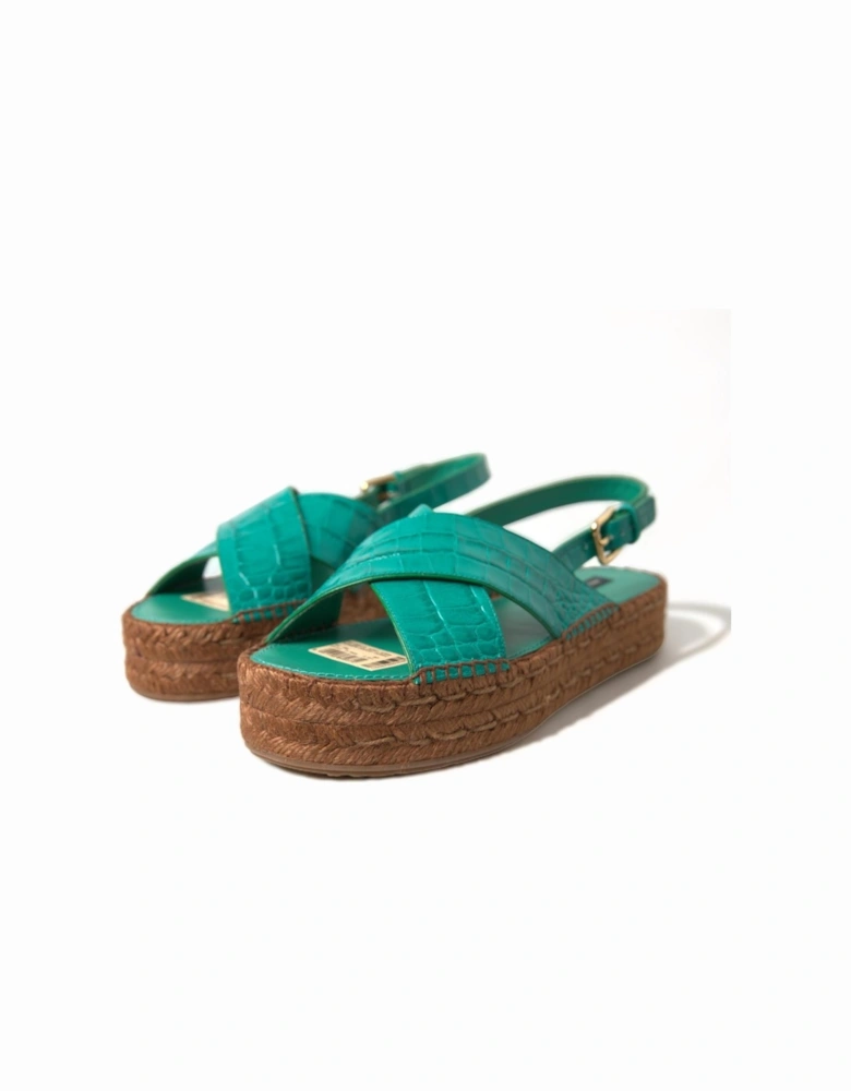 CrossStrap Platform Sandals Style LA10408 Women - Green