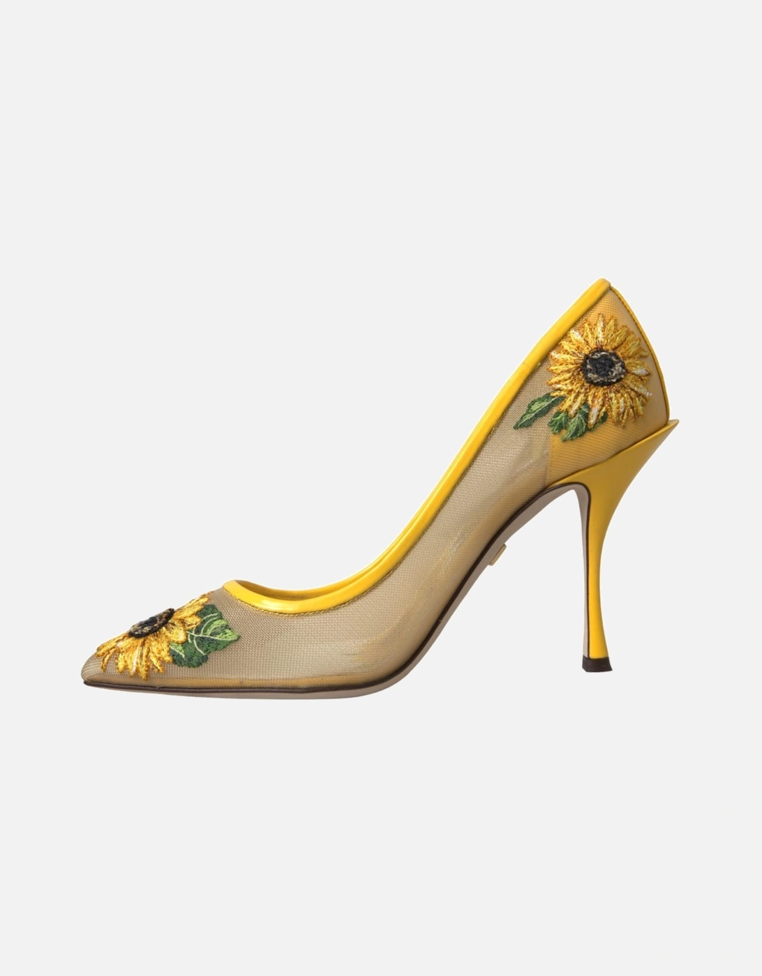 Floral Pointed Toe Stiletto Pumps Women - Yellow