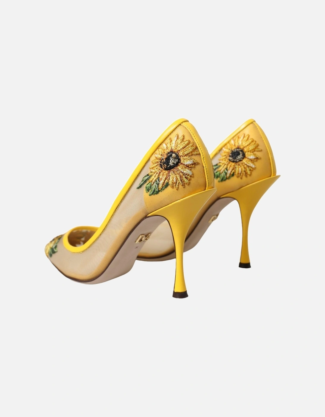 Floral Pointed Toe Stiletto Pumps Women - Yellow