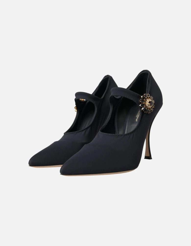 Embellished Mary Jane Heel Pumps Women - Black