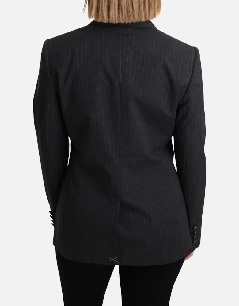 Pinstripe Blazer Long Sleeves Women - Gray Jackets