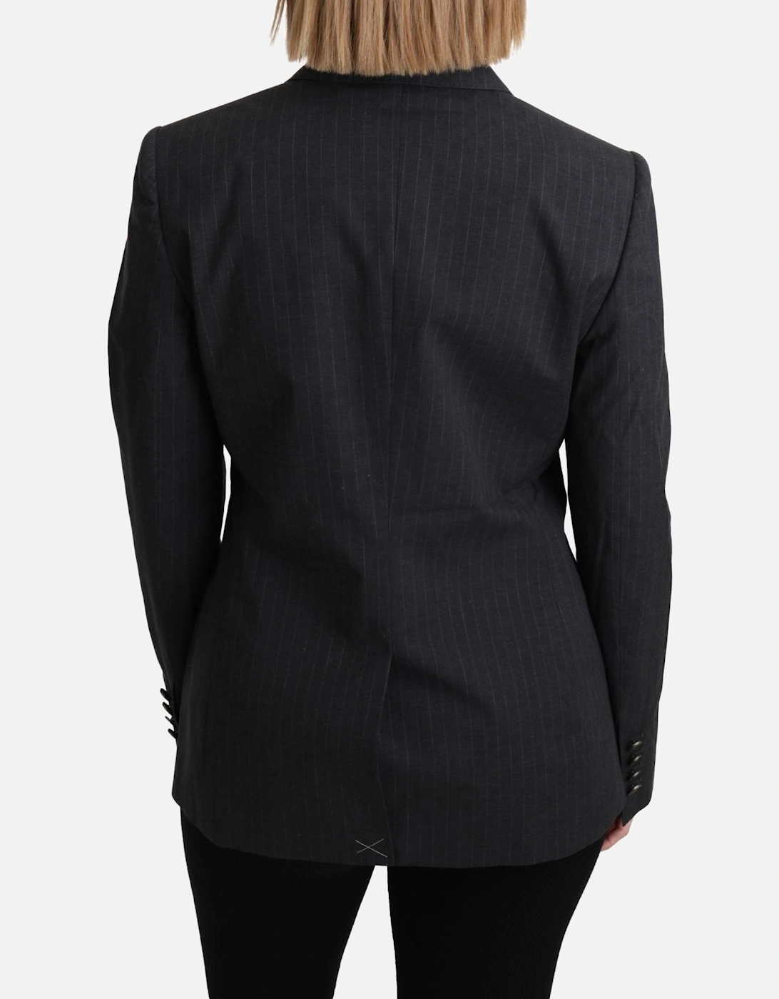Pinstripe Blazer Long Sleeves Women - Gray Jackets