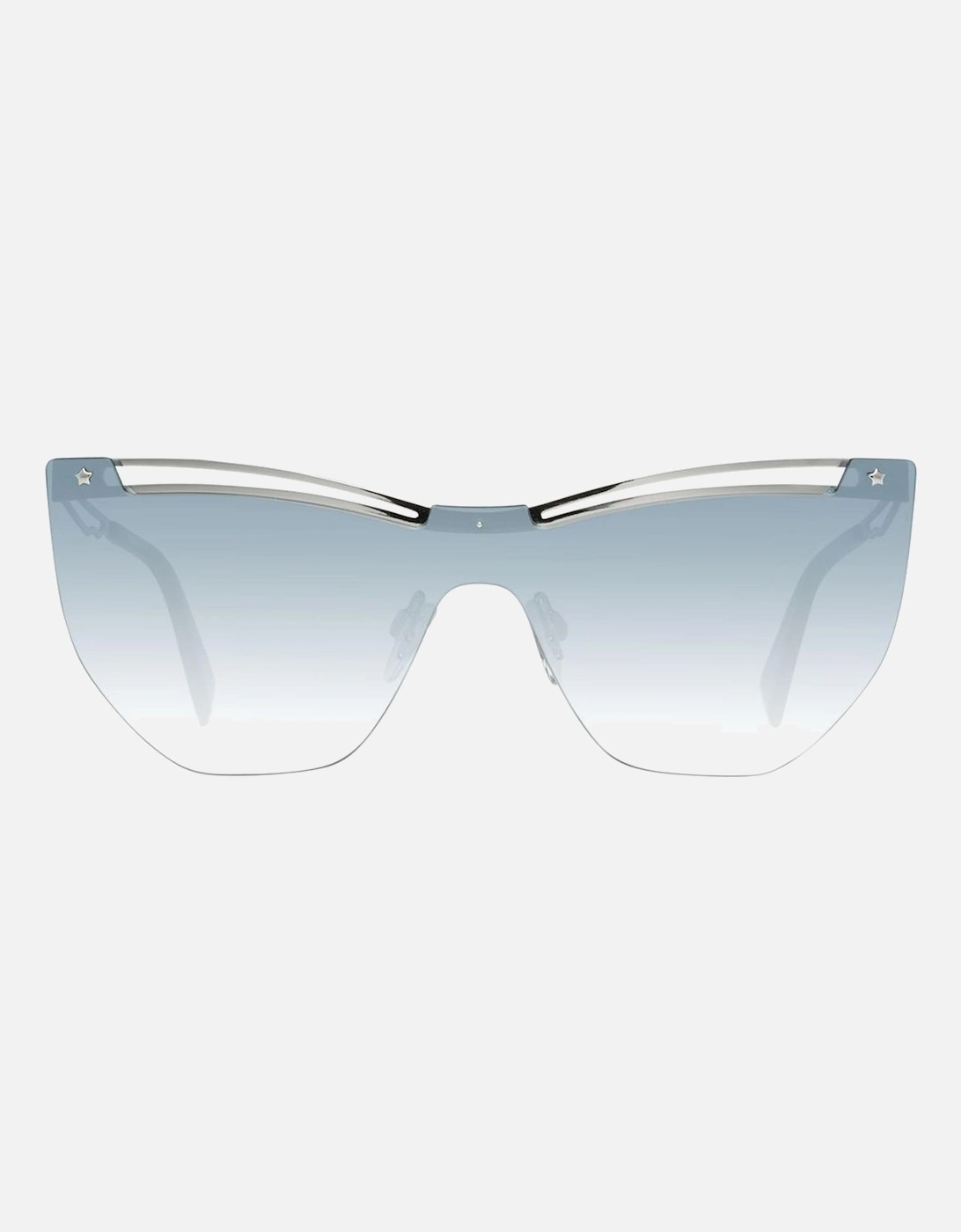 Silver Mono Lens Sunglasses with Turquoise Gradient Lenses - Category