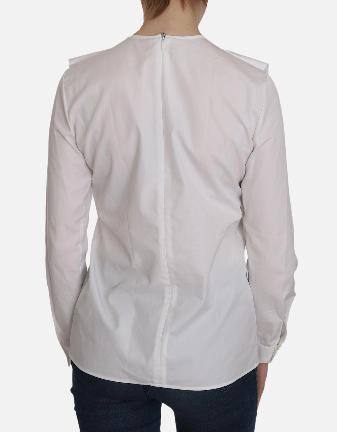 Long Sleeve Pleated Blouse Women - White T-Shirts