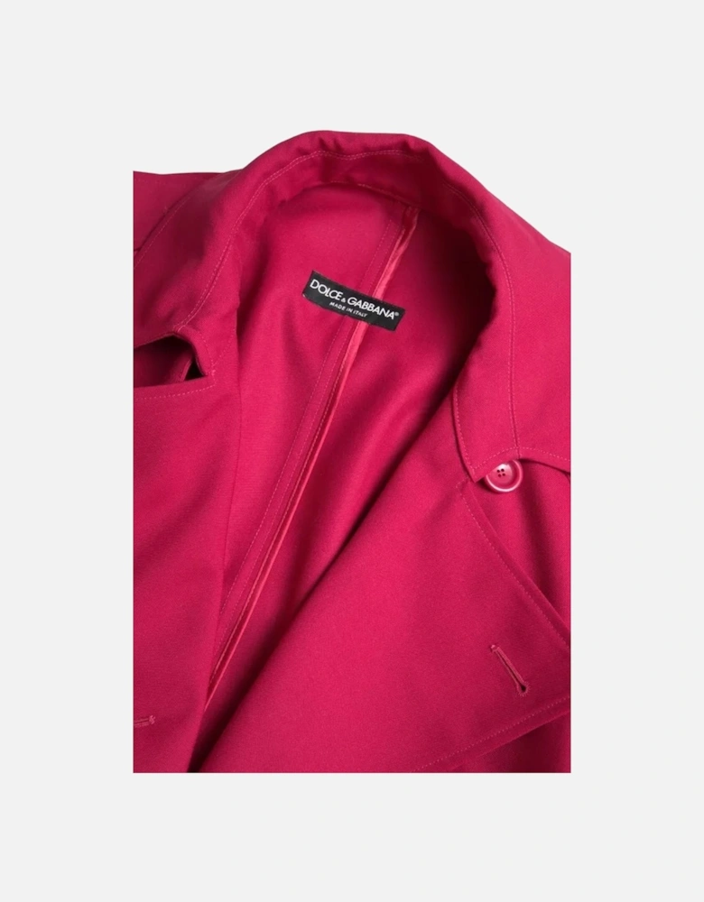 Double Breasted Trench Coat Jacket with Logo Details Women - Pink