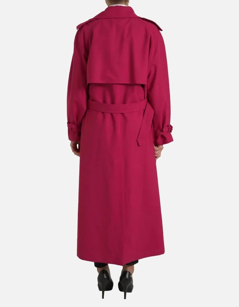 Double Breasted Trench Coat Jacket with Logo Details Women - Pink