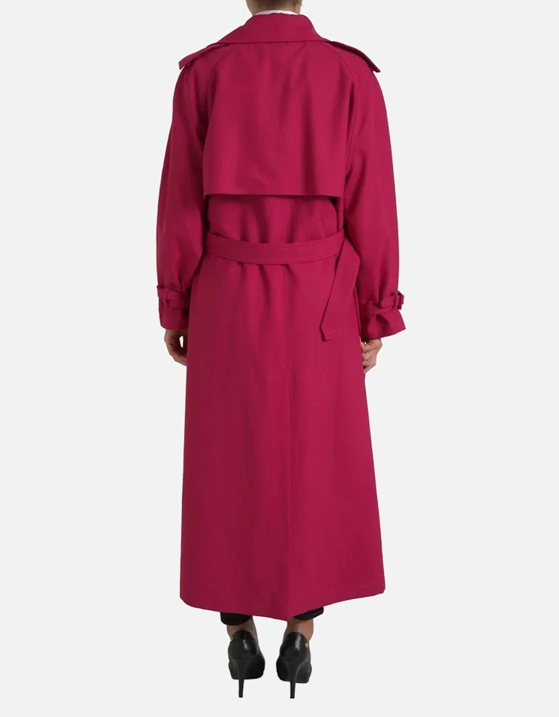 Double Breasted Trench Coat Jacket with Logo Details Women - Pink