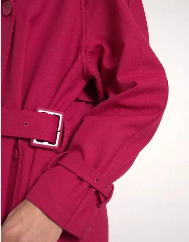 Double Breasted Trench Coat Jacket with Logo Details Women - Pink