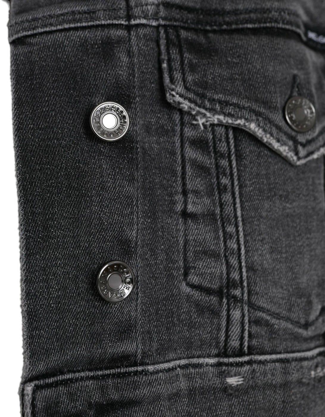 Cropped Denim Jacket with Logo Details and Button Closure Women -