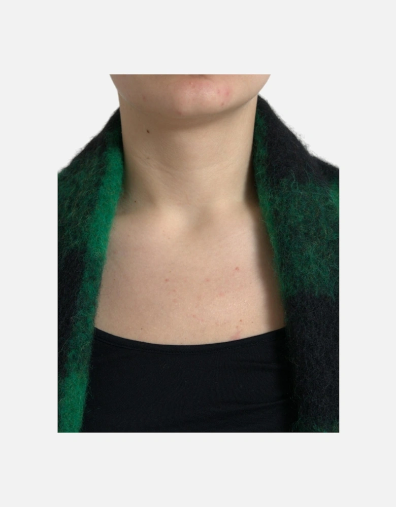 Buffalo Check Poncho Jacket Women - Black And Green Jackets