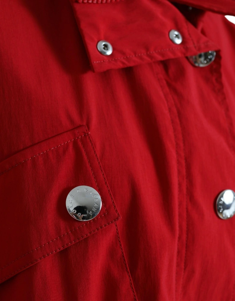 Red Snap Button Jacket JKT3709 Women Jackets