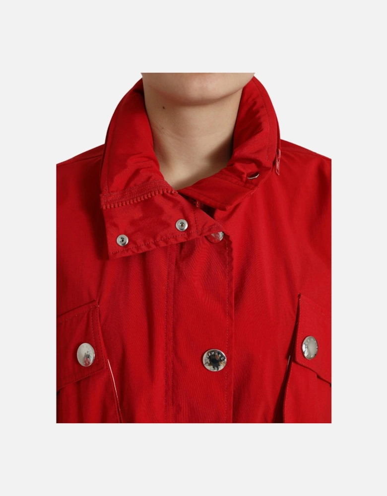 Red Snap Button Jacket JKT3709 Women Jackets