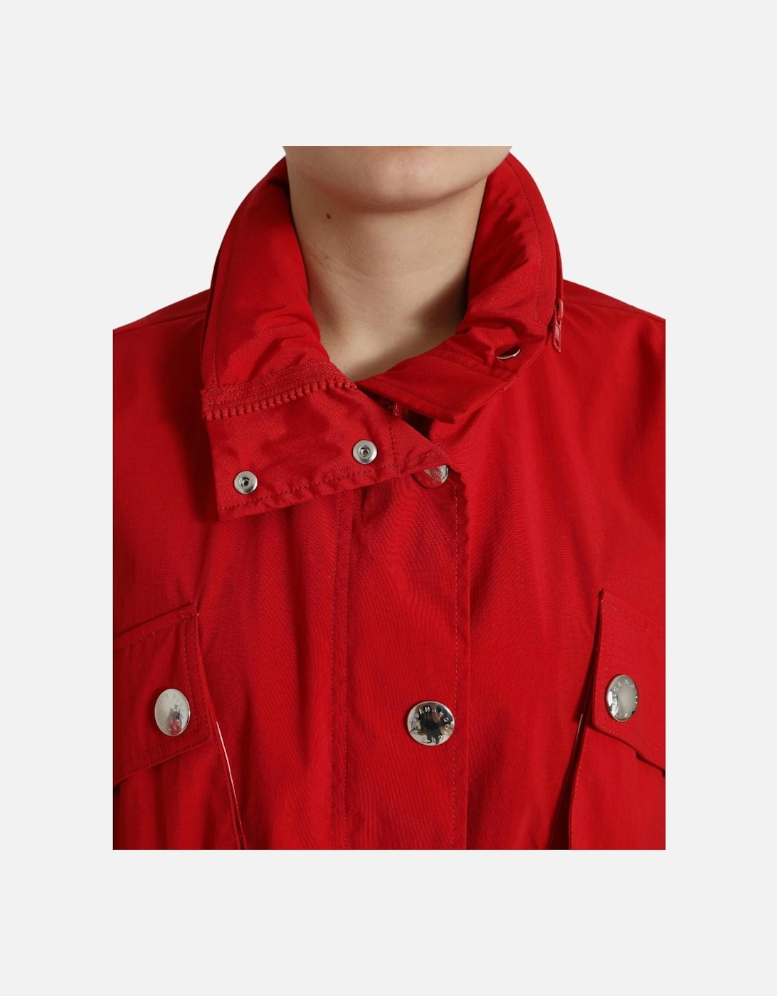Red Snap Button Jacket JKT3709 Women Jackets