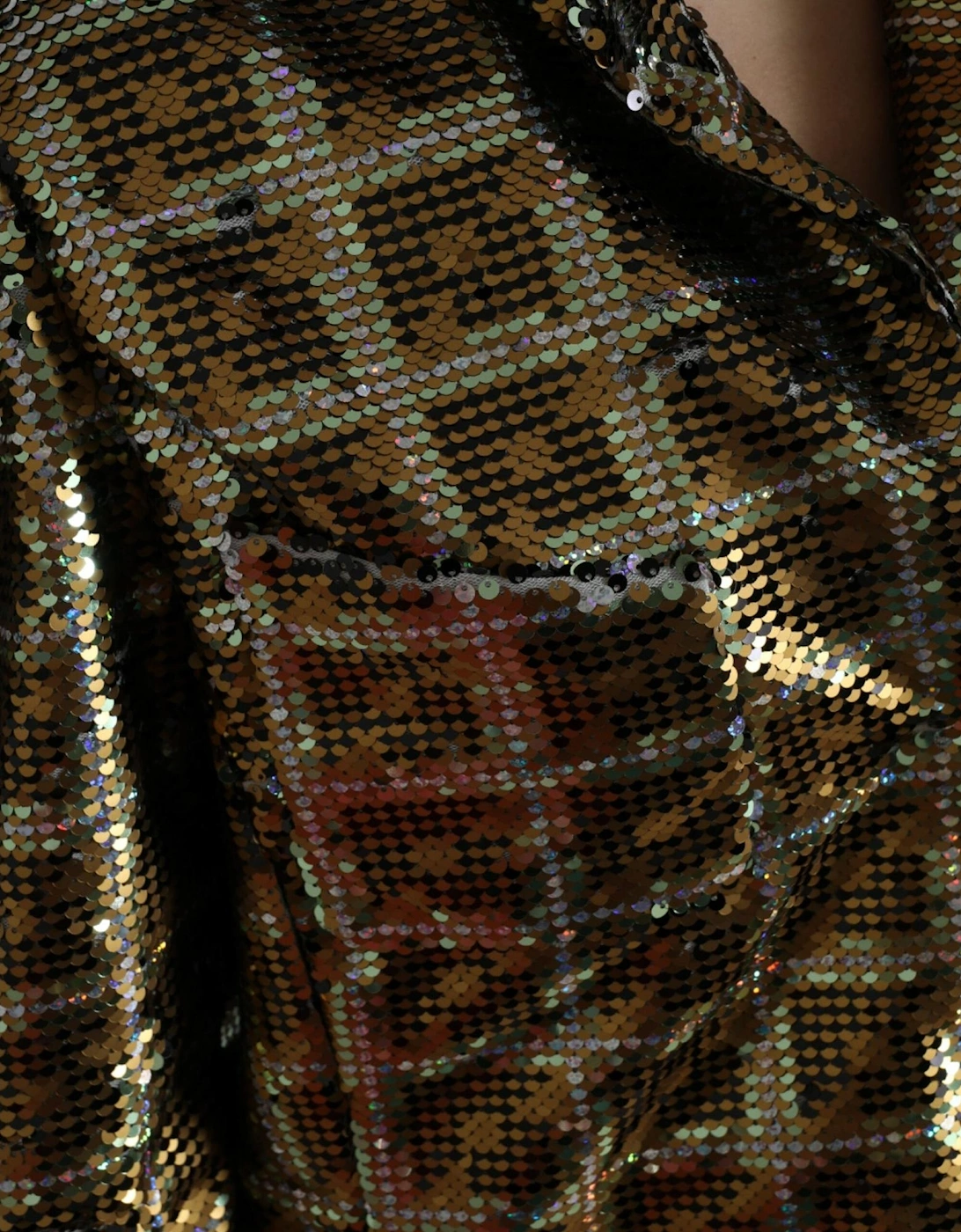 Sequined Cropped Jacket with Silk Lining Women - Multicolor Jackets