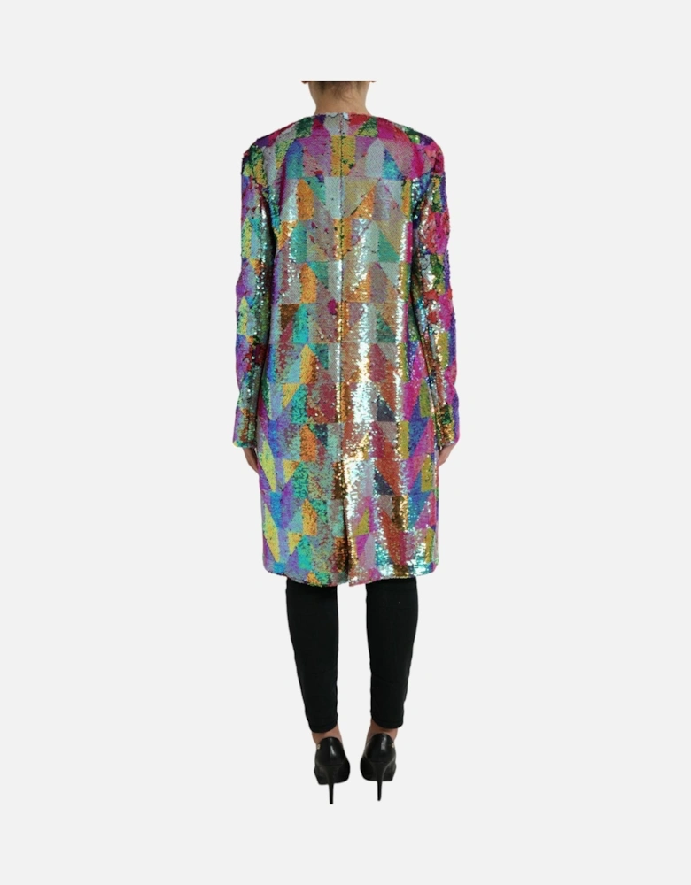 Luxurious Sequin Long Coat Jacket Women - Multicolor Jackets