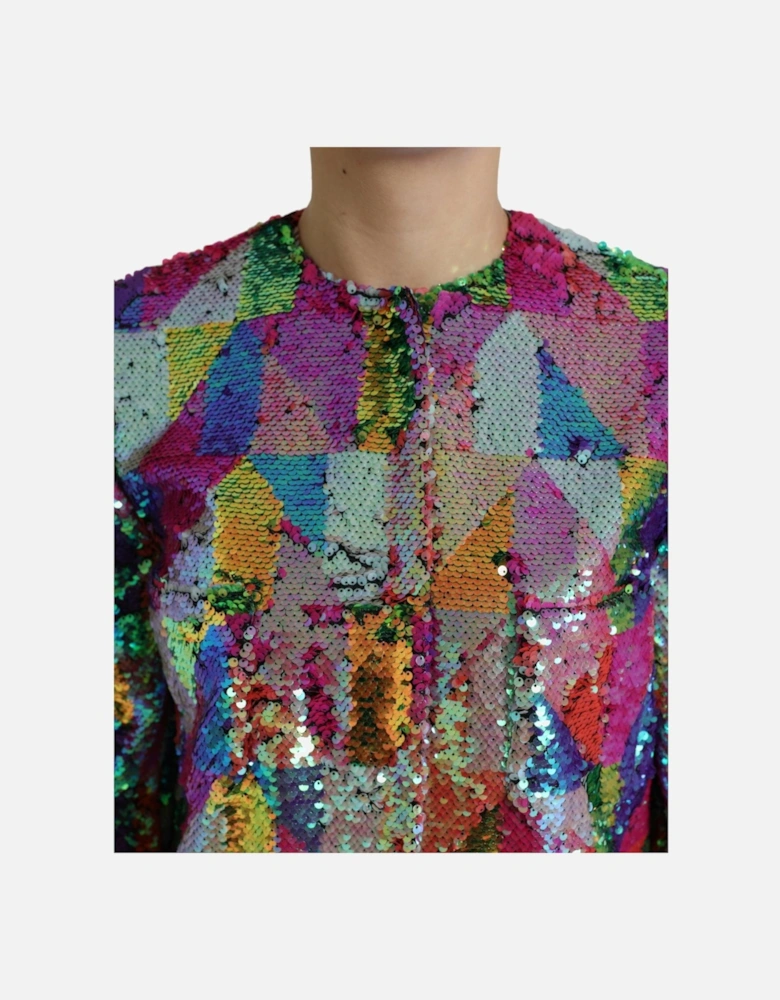 Luxurious Sequin Long Coat Jacket Women - Multicolor Jackets