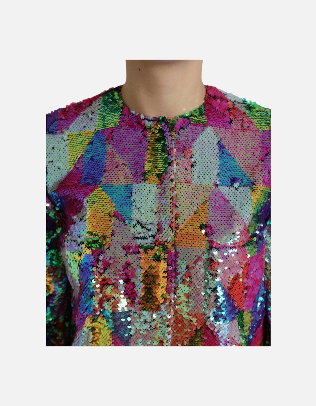 Luxurious Sequin Long Coat Jacket Women - Multicolor Jackets