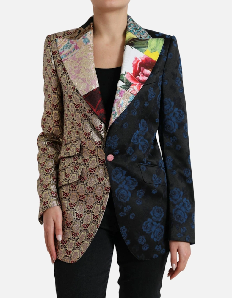 FloralPrint Brocade Blazer Patchwork Women - Multicolor Suits