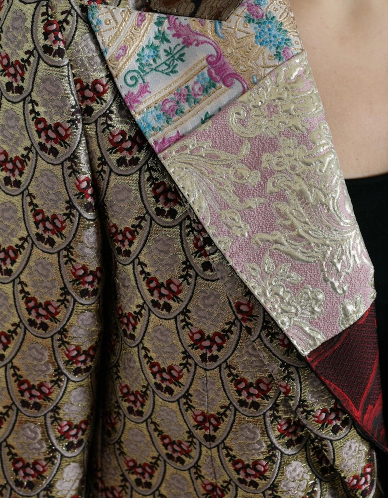 FloralPrint Brocade Blazer Patchwork Women - Multicolor Suits