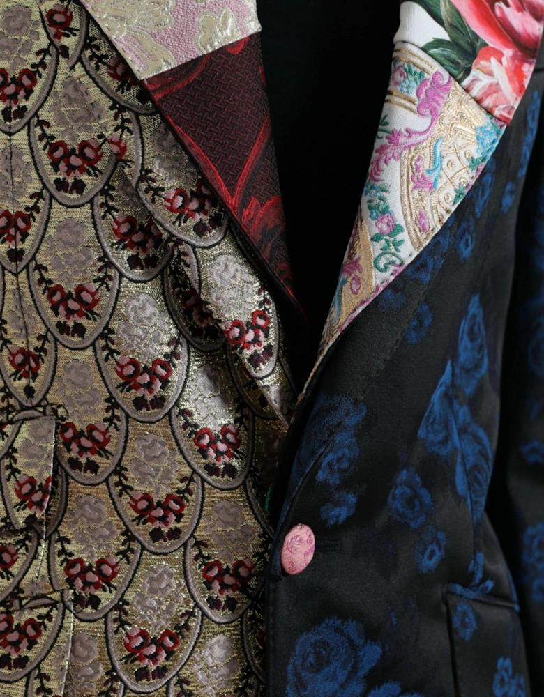 FloralPrint Brocade Blazer Patchwork Women - Multicolor Suits