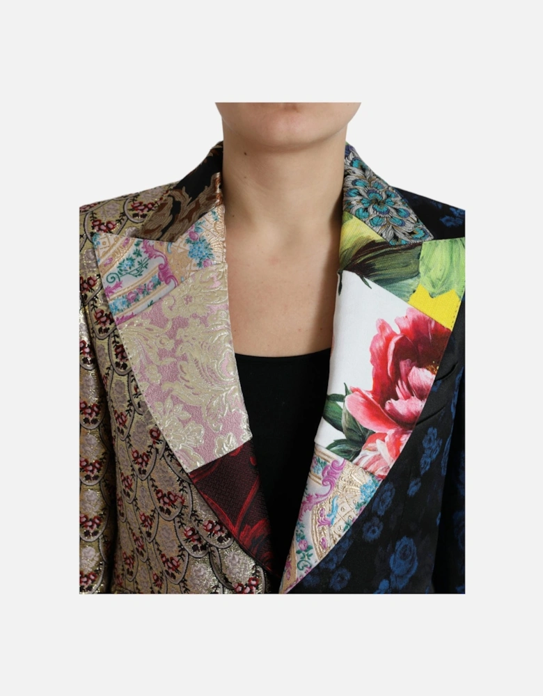 FloralPrint Brocade Blazer Patchwork Women - Multicolor Suits