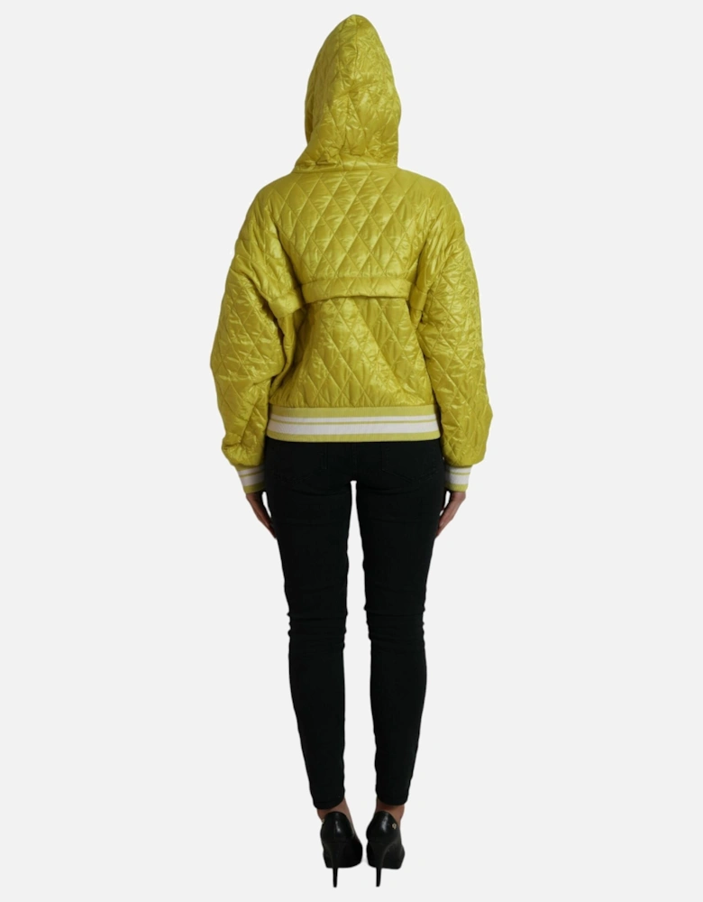 Quilted Hooded Jacket Yellow Women Jackets
