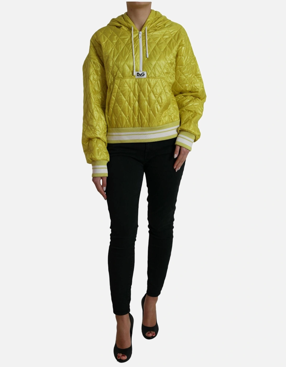Quilted Hooded Jacket Yellow Women Jackets, 7 of 6