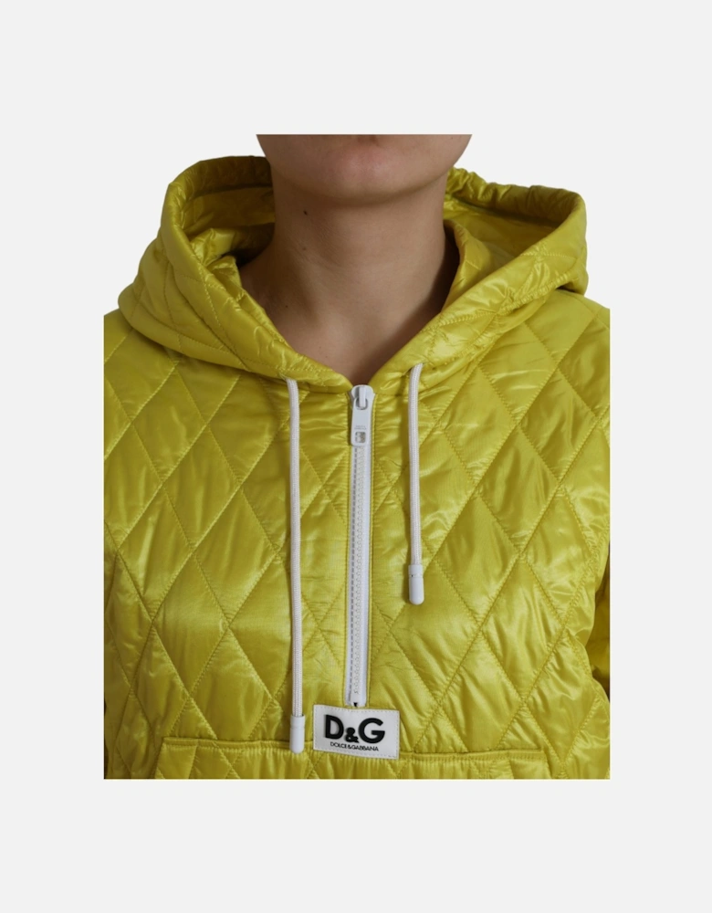 Quilted Hooded Jacket Yellow Women Jackets