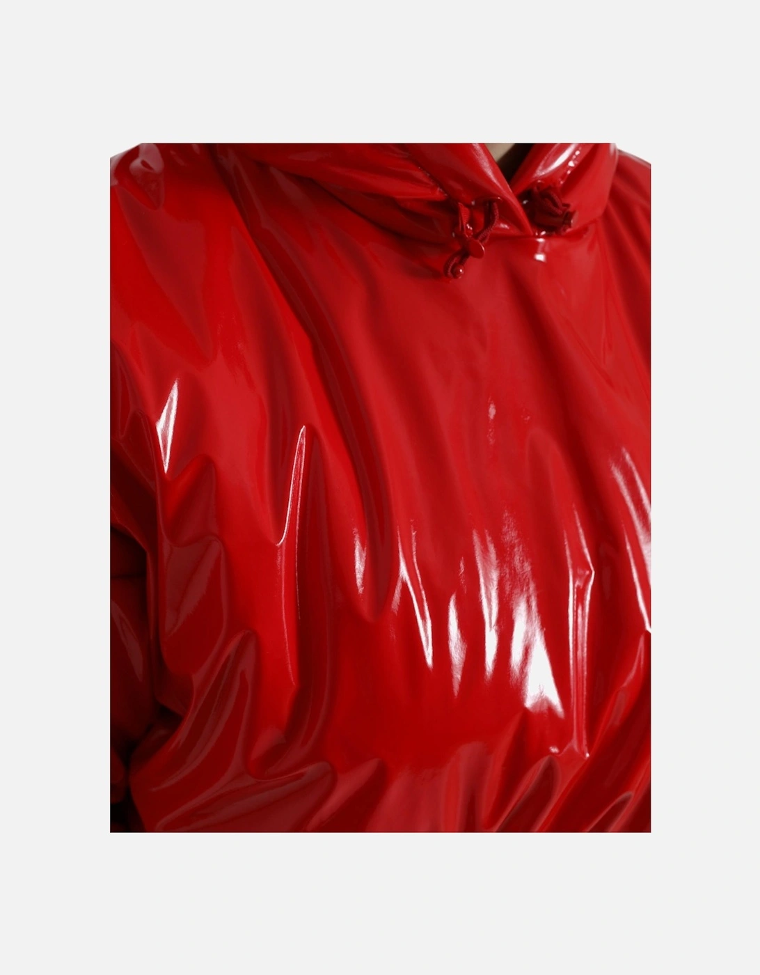 Red Cropped Puffer Jacket Women Jackets