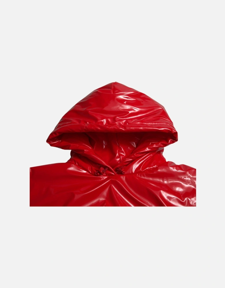 Red Cropped Puffer Jacket Women Jackets