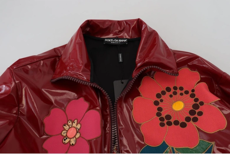 Floral Print Jacket Burgundy Women - Maroon Jackets