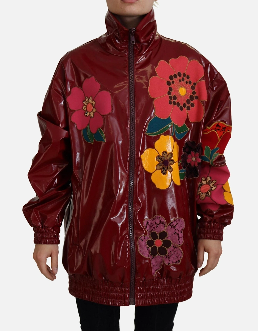 Floral Print Jacket Burgundy Women - Maroon Jackets, 7 of 6