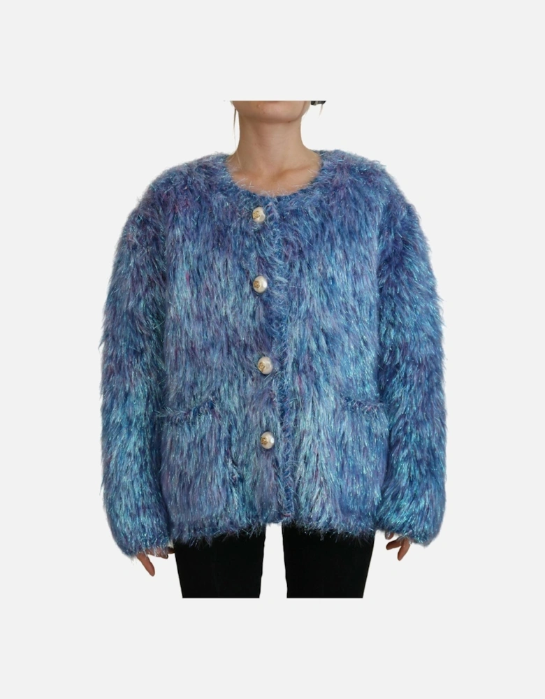 Metallic Knit Cardigan Fuzzy Cardigan Women - Multicolor Jackets