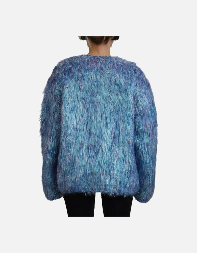 Metallic Knit Cardigan Fuzzy Cardigan Women - Multicolor Jackets