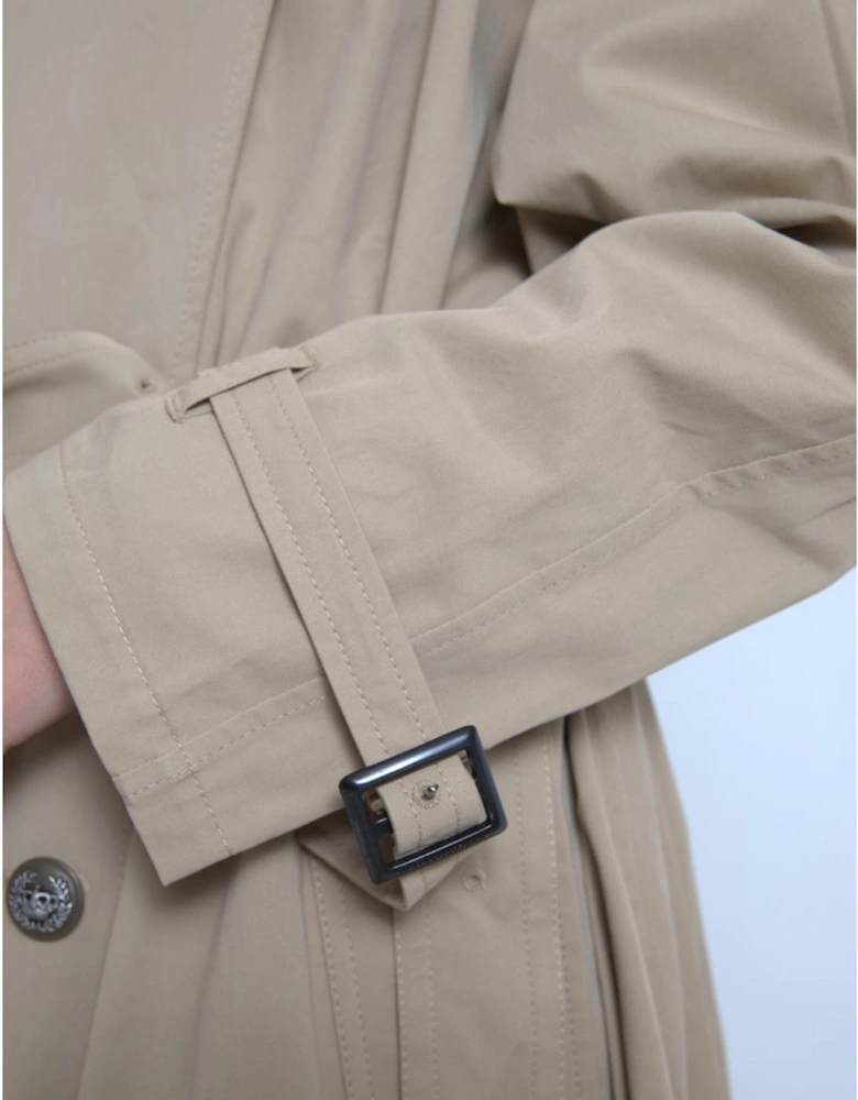 Beige Trench Coat Long Sleeve Classic Style Women Jackets