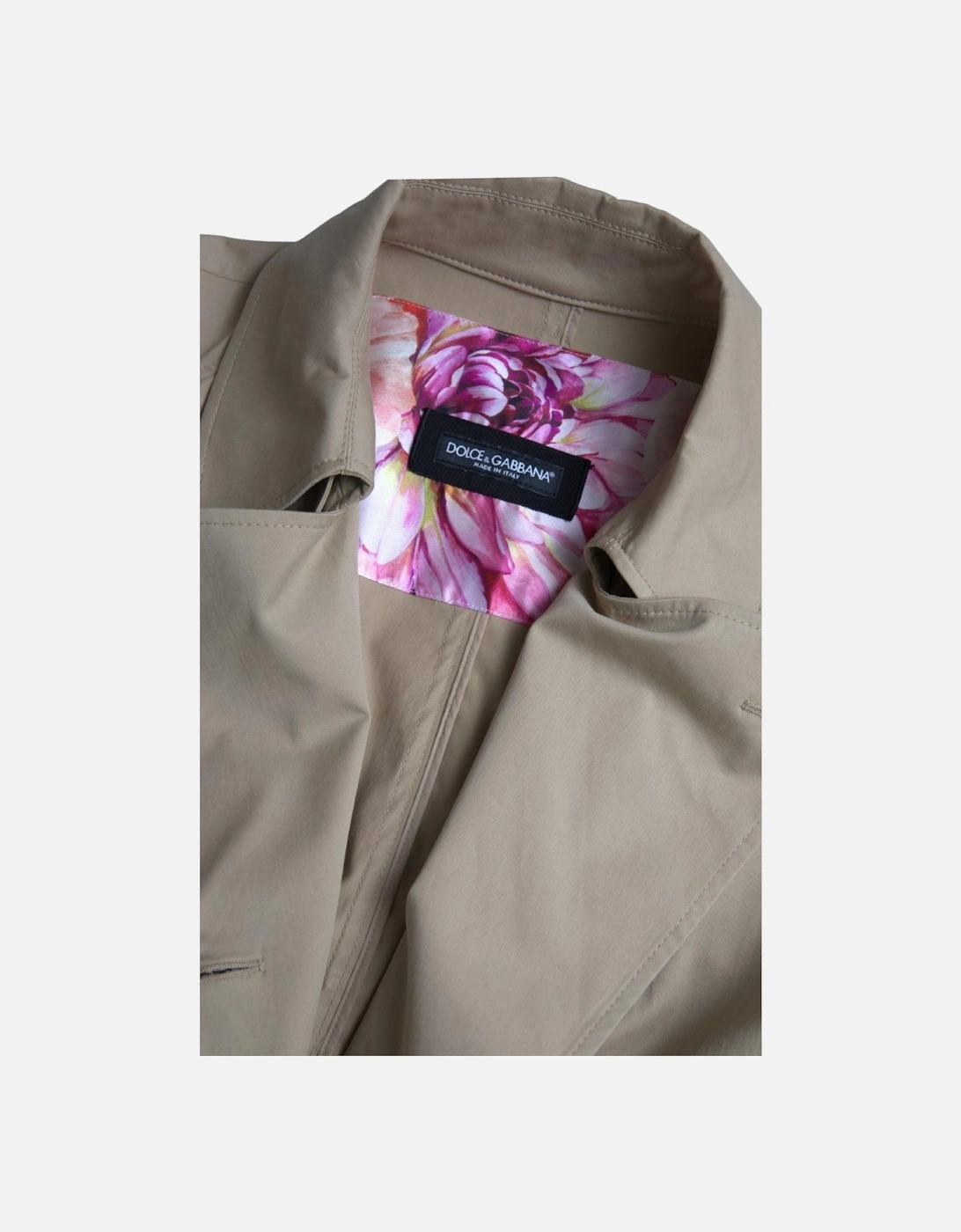 Beige Trench Coat Long Sleeve Classic Style Women Jackets