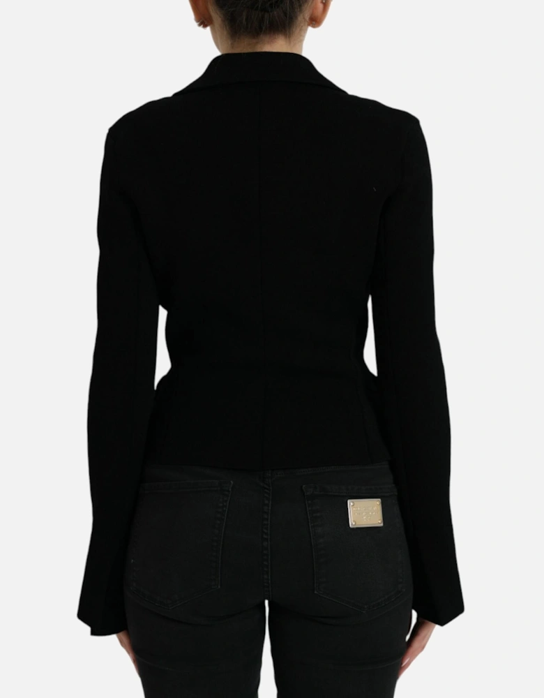 Luxury Black Blazer with Notch Lapels and Button Closure Women Suits